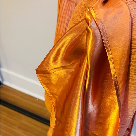 Express Pleated Orange Dress-Perfect for Wedding Season! - Picture 6 of 8